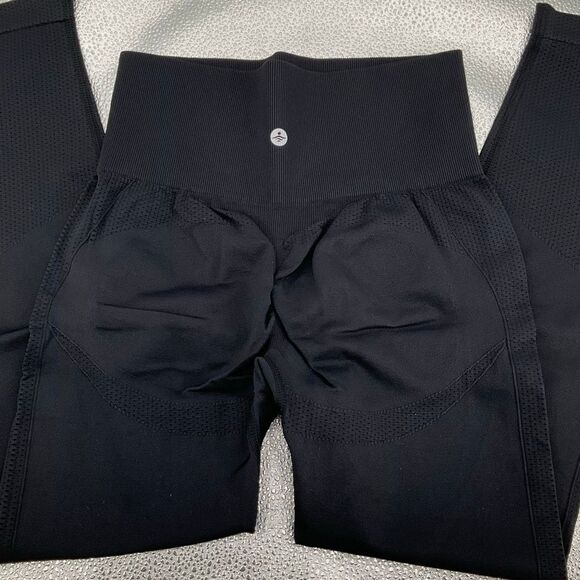 NWT Halara Black Seamless Flow Tummy Control Butt Lifting 7/8 Leggings Size XL - Picture 5 of 13